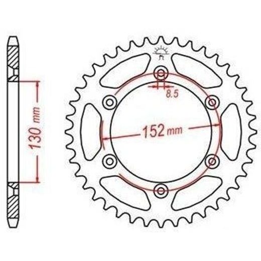OCEĽOVÁ ROZETA PRE SEKUNDÁRNE REŤAZY TYPU 520, JT - ANGLICKO (46 ZUBOV)