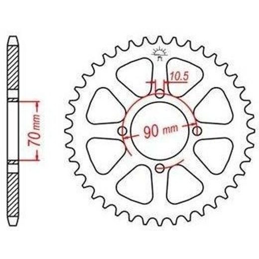OCEĽOVÁ ROZETA PRE SEKUNDÁRNE REŤAZY TYPU 520, JT - ANGLICKO (41 ZUBOV)
