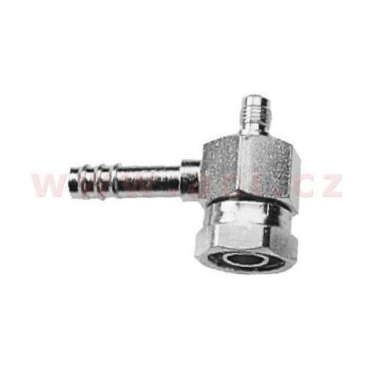 FITINKA HLINÍKOVÁ NAMAČKÁVACIA S 1/4" VENTILOM ROTALOCK SAMICA KRÁTKA 45° PRE HADICE G8 (10 MM) ZÁVIT UNS 2B 1"