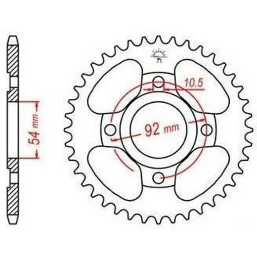 OCEĽOVÁ ROZETA PRE SEKUNDÁRNE REŤAZY TYPU 428, JT - ANGLICKO (49 ZUBOV)