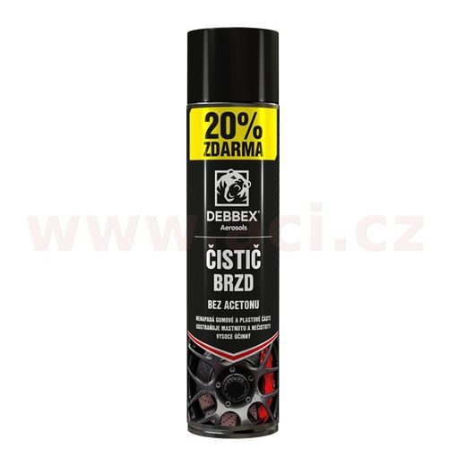 ČISTIČ BRZD (BEZ ACETONU) BRAKE CLEANE 500+100ML, DEBBEX