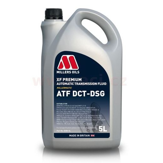 MILLERS OILS PREVODOVÝ OLEJ PLNE SYNTETICKÝ PRE DVOJSPOJKOVÉ PREVODOVKY XF PREMIUM ATF DCT-DSG 5L