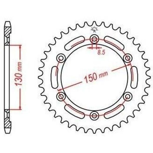 OCEĽOVÁ ROZETA PRE SEKUNDÁRNE REŤAZY TYPU 428, JT - ANGLICKO (51 ZUBOV)