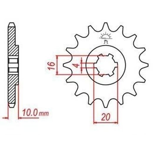 REŤAZOVÉ KOLIESKO PRE SEKUNDÁRNE REŤAZY TYPU 428, JT - ANGLICKO (13 ZUBOV)