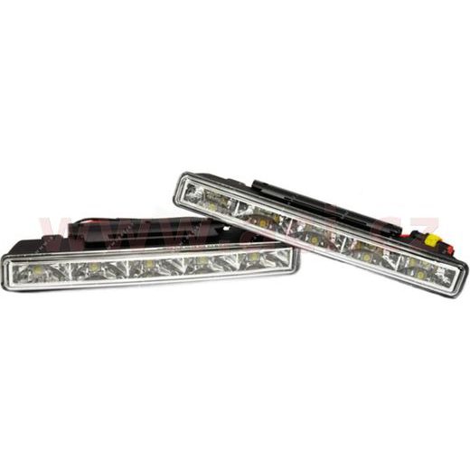 PŘÍDAVNÁ SVĚTLA LED PRO DENNÍ SVÍCENÍ 12 V, 5X SMD V KAŽDÉM SVĚTLE, 182X19X55 MM SADA VČETNĚ KABELÁŽE
