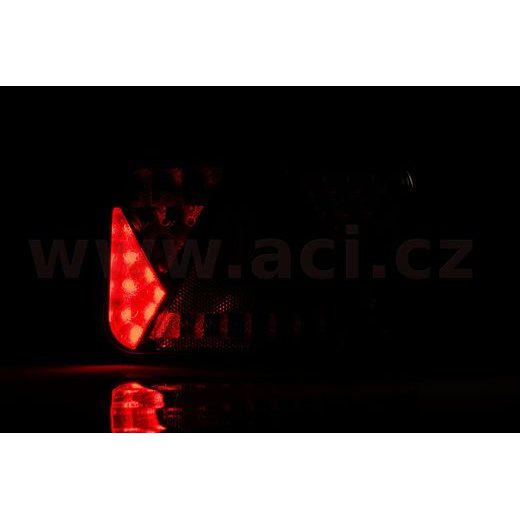 ZADNÍ SVĚTLO LED 200X130 MM, INTERGROVANÝ KONTROLBOX, 5 PIN BAJONET, L