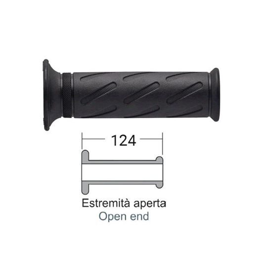 RUKOVÄTE DOMINO SUZUKI STYLE 184161220 ČIERNA 124 MM VĽAVO / 123 MM VPRAVO