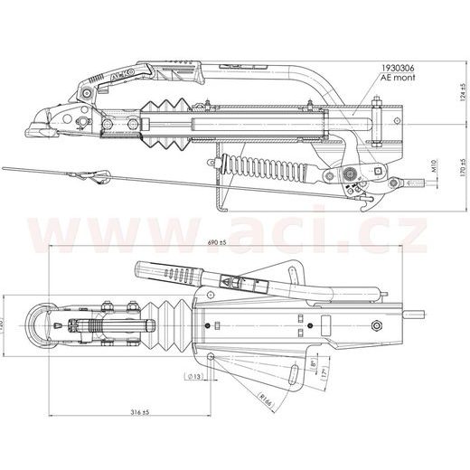 NÁJEZDOVÁ BRZDA AL-KO 161S PLUS 950-1600 KG (UNIVERZ. MONTÁŽ) S AK161 ORIGINÁL