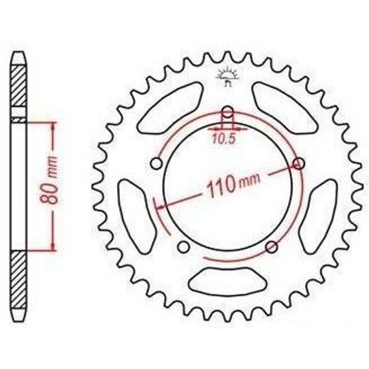 OCEĽOVÁ ROZETA PRE SEKUNDÁRNE REŤAZY TYPU 520, JT - ANGLICKO (39 ZUBOV)