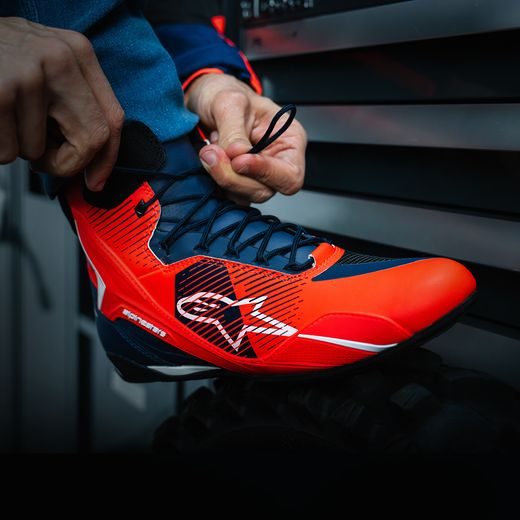 TOPÁNKY FASTER-4 MM93 KOLEKCE, ALPINESTARS (ČERVENÁ FLUO/MODRÁ/BÍLÁ) 2026