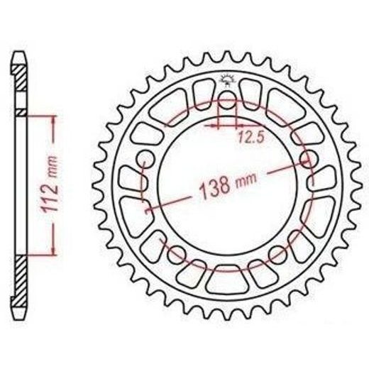 DURALOVÁ ROZETA PRE SEKUNDÁRNE REŤAZY TYPU 530, JT - ANGLICKO (43 ZUBOV)