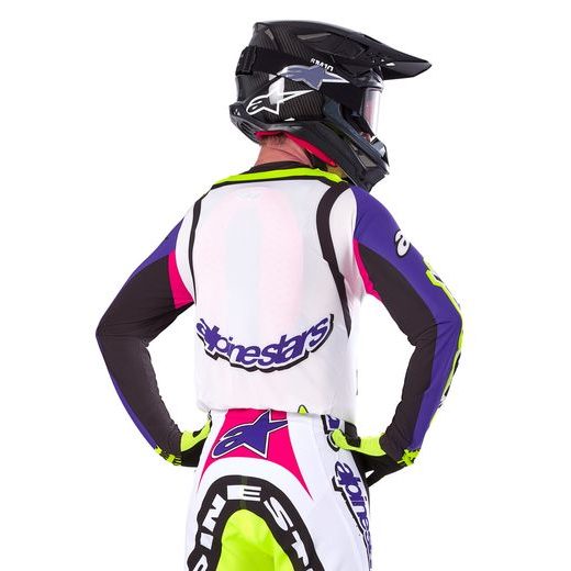 DRES SUPERTECH SX LIMITOVANÁ EDÍCIA DIRT STUDIOS, ALPINESTARS (BÍLÁ/FIALOVÁ/RŮŽOVÁ/ŽLUTÁ FLUO) 2025