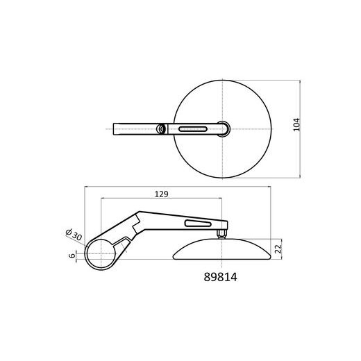SPÄTNÉ ZRKADLO UNIVERZÁLNY DO KONCOV RIADIDIEL D-MIRROR-9 DLHÉ (SADA 2 KS), DAYTONA