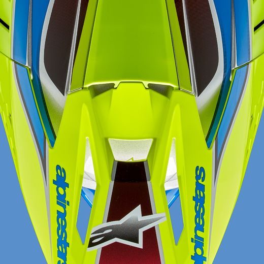 PRILBA S-M5 SAIL, ALPINESTARS (ŽLTÁ FLUO/MODRÁ/STŘÍBRNÁ) 2026