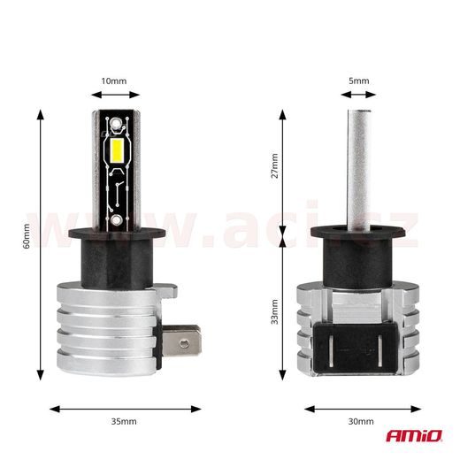 LED H3 42W - BÍLÁ 5X1,5W (PATICE PK22S), SADA 2 KS