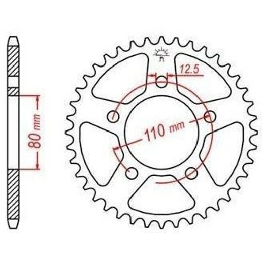 OCEĽOVÁ ROZETA PRE SEKUNDÁRNE REŤAZY TYPU 630, JT - ANGLICKO (33 ZUBOV)