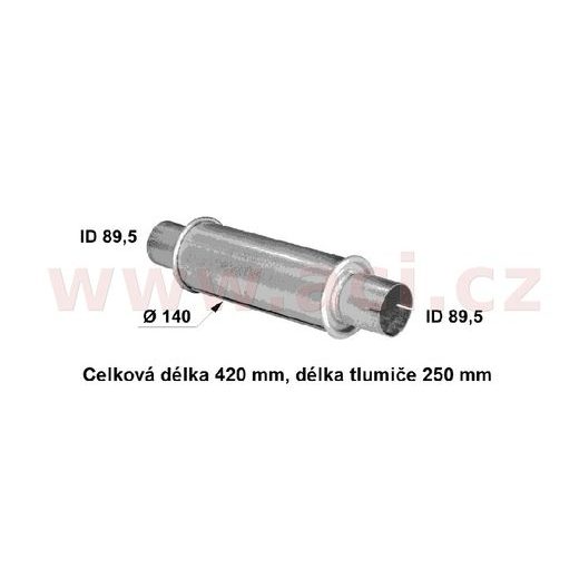 UNIVERZÁLNÍ TLUMIČ KULATÝ PRŮMĚR TLUMIČE 136, PRŮMĚR 89 MM