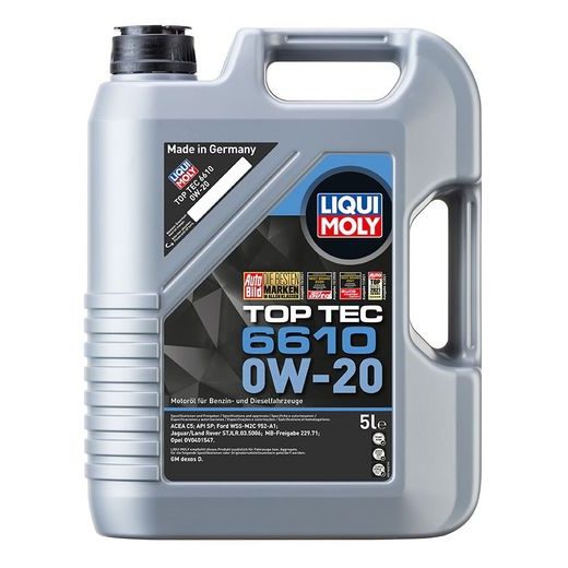 LIQUI MOLY TOP TEC 6610 0W-20, SYNTETICKÝ MOTOROVÝ OLEJ 5 L