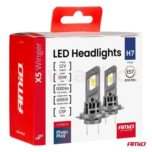 LED H7/H18 50W - BÍLÁ (PATICE PX26D), SADA 2 KS