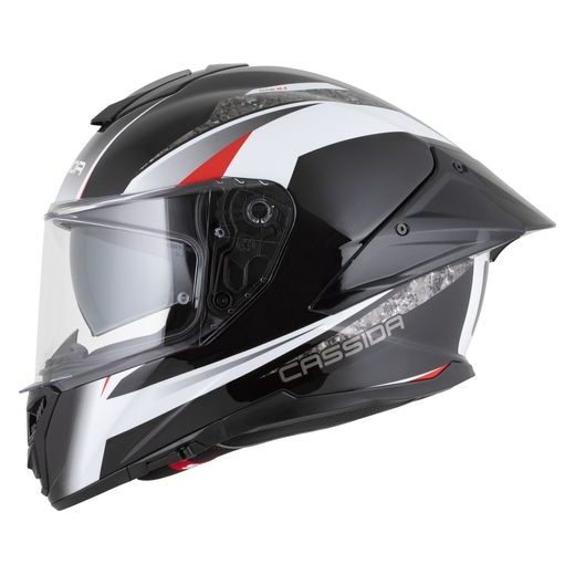 PRILBA INTEGRAL GTS 2.1 MEGA, CASSIDA (ČERNÁ/BÍLÁ/ČERVENÁ) PLEXI S PRÍPRAVOU PRE PINLOCK 2026