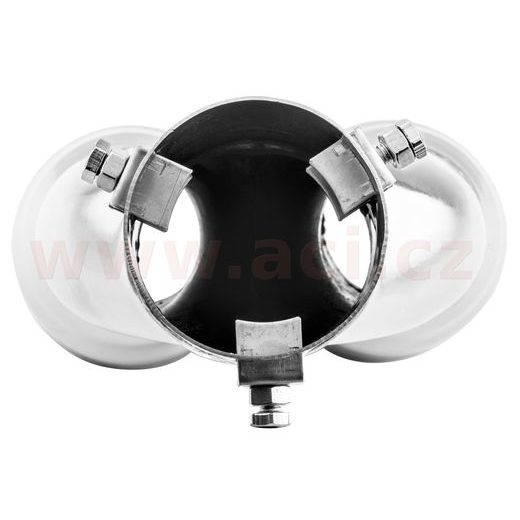 KONCOVKA VÝFUKU NEREZOVÁ DVOJITÁ KULATÁ, VNĚJŠÍ PRŮMĚR 2X80MM, DÉLKA 308MM, VNITŘNÍ PRŮMĚR 45-58MM ASSO
