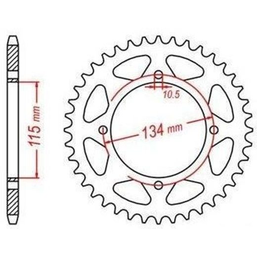 OCEĽOVÁ ROZETA PRE SEKUNDÁRNE REŤAZY TYPU 530, JT - ANGLICKO (48 ZUBOV)