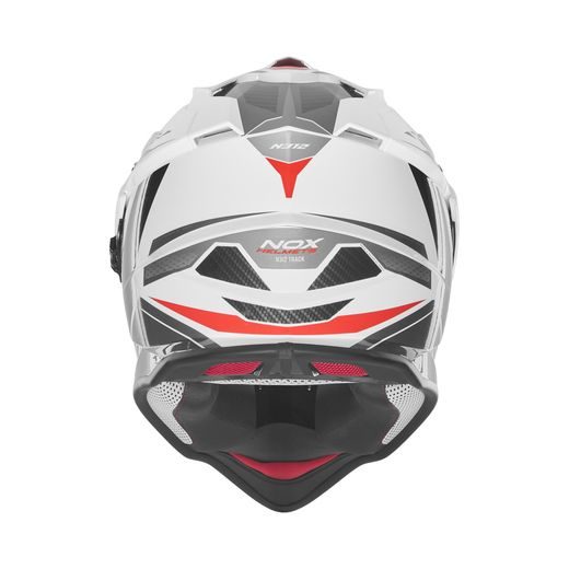 PRILBA N312 TRACK, NOX (BIELA, ČERVENÁ) 2026