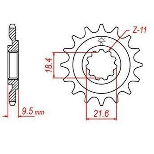 REŤAZOVÉ KOLIESKO PRE SEKUNDÁRNE REŤAZY TYPU 520, JT - ANGLICKO (13 ZUBOV)