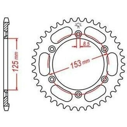 OCEĽOVÁ ROZETA PRE SEKUNDÁRNE REŤAZY TYPU 428, JT - ANGLICKO (54 ZUBOV)