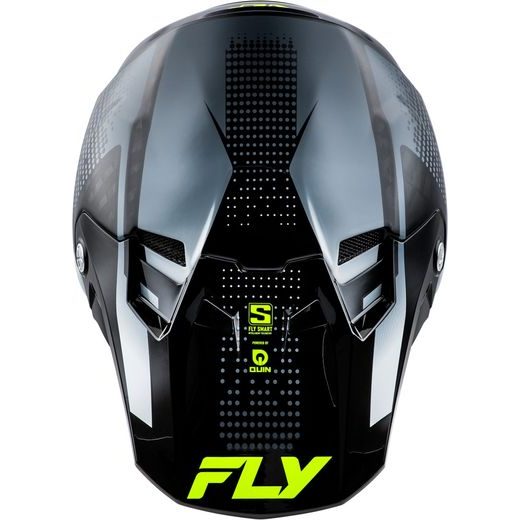 PRILBA FORMULA S CARBON, FLY RACING - USA (ŠEDÁ/HI-VIS)