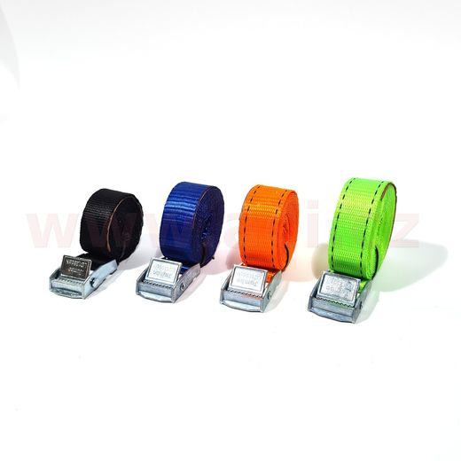 UPÍNACÍ POPRUH S RYCHLOUPÍNACÍ SPOJKOU 25 MM, 250 KG, RŮZNÉ DÉLKY 3 M, 2,5 M, 2 M, 1 M, SADA 4 KS