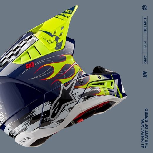 PRILBA S-M5 RASH, ALPINESTARS (TMAVO MODRÁ/ŽLUTÁ FLUO) 2026