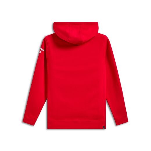 MIKINA WORDMARK HOODIE 3, ALPINESTARS (ČERVENÁ/BÍLÁ)