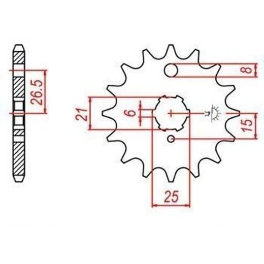 REŤAZOVÉ KOLIESKO PRE SEKUNDÁRNE REŤAZY TYPU 530, JT - ANGLICKO (15 ZUBOV)