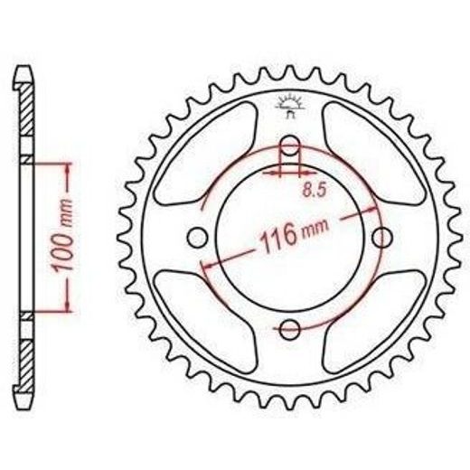 OCEĽOVÁ ROZETA PRE SEKUNDÁRNE REŤAZY TYPU 428, JT - ANGLICKO (51 ZUBOV)