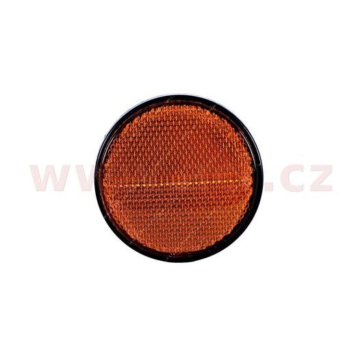 UNIVERZÁLNÍ ODRAZKA KULATÁ, PLASTOVÝ DRŽÁK SE ŠROUBEM, ORANŽOVÁ (PRŮMĚR 80 MM)