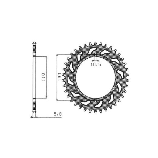 OCEĽOVÁ ROZETA PRE SEKUNDÁRNE REŤAZE TYPU 520, SUNSTAR (42 ZUBOV)