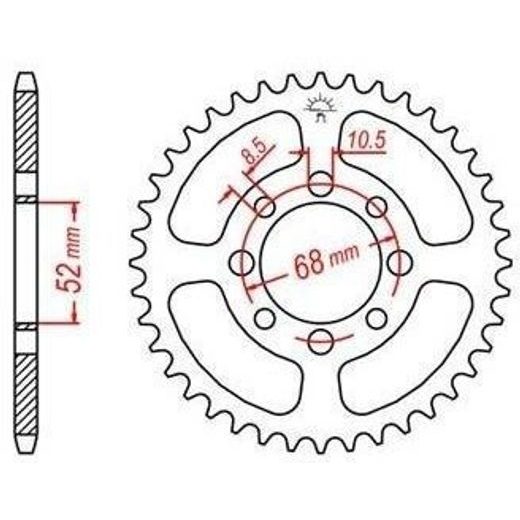 OCEĽOVÁ ROZETA PRE SEKUNDÁRNE REŤAZY TYPU 420, JT - ANGLICKO (44 ZUBOV)