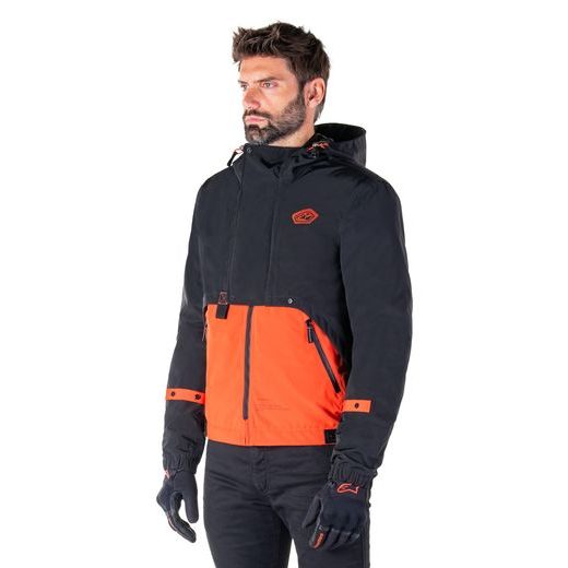 BUNDA MOOTANT WATERPROOF PARKA, ALPINESTARS (ČERNÁ/ORANŽOVÁ FLUO) 2026
