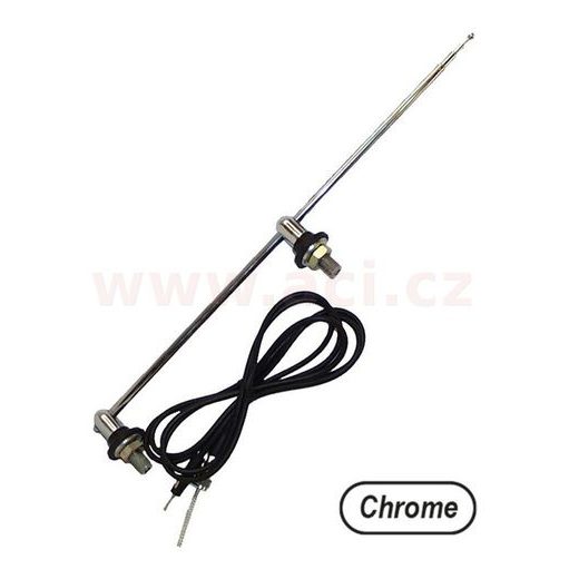ANTÉNA SE DVĚMA ÚCHYTY, CHROM, 1150 MM CLASSIC