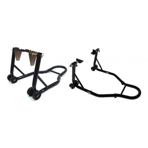 SET FRONT + REAR PADDOCK STAND MOTION STUFF STS3200+STS3210 WITH L SUPPORT