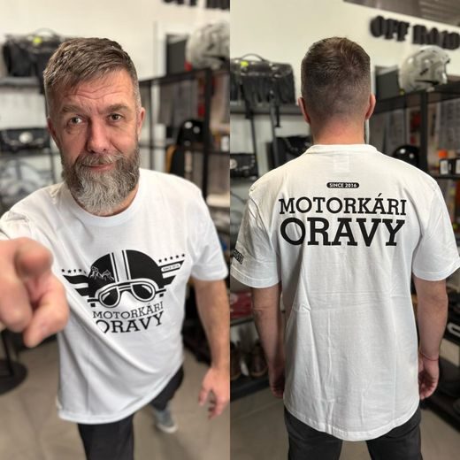 TRIČKO MOTORKÁRI ORAVY, PÁNSKE, BIELE