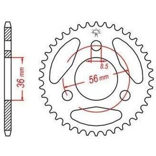 OCEĽOVÁ ROZETA PRE SEKUNDÁRNE REŤAZY TYPU 420, JT - ANGLICKO (28 ZUBOV)
