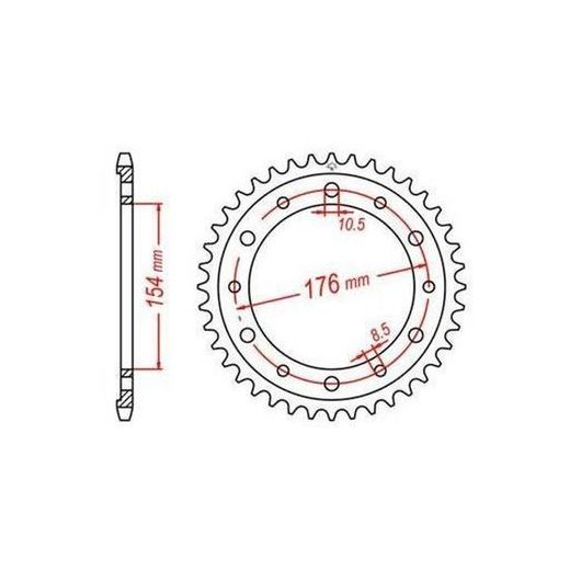OCEĽOVÁ ROZETA PRE SEKUNDÁRNE REŤAZY TYPU 530, JT - ANGLICKO (45 ZUBOV)