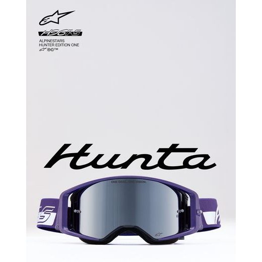 OKULIARE SUPERTECH VISION HUNTA96 XXV, ALPINESTARS (FIALOVÁ/BÍLÁ, ZRKADLOVÉ STRIEBORNÉ PLEXI) 2026