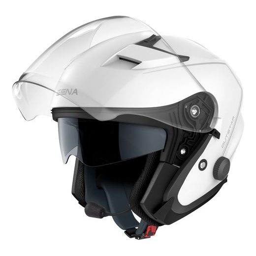 BLUETOOTH PRILBA S HEADSETEM OUTSTAR, SENA (LESKLÁ BIELA)