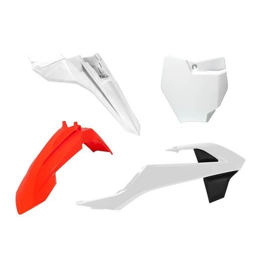 SADA PLASTOV KTM, RTECH (ORANŽOVO-BIELO-ČIERNA, 4 DIELY)