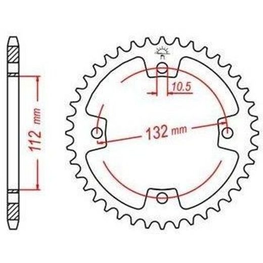 OCEĽOVÁ ROZETA PRE SEKUNDÁRNE REŤAZY TYPU 520, JT - ANGLICKO (38 ZUBOV)