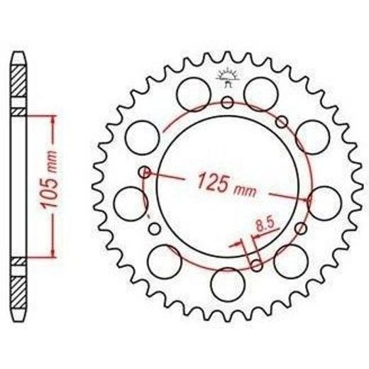 OCEĽOVÁ ROZETA PRE SEKUNDÁRNE REŤAZY TYPU 420, JT - ANGLICKO (50 ZUBOV)