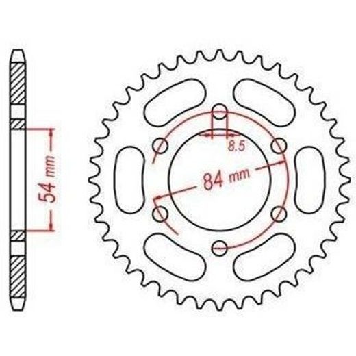 OCEĽOVÁ ROZETA PRE SEKUNDÁRNE REŤAZY TYPU 428, JT - ANGLICKO (52 ZUBOV)
